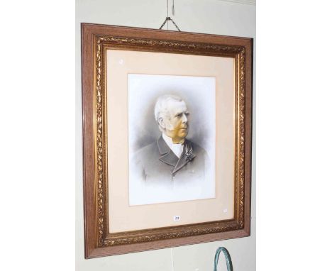 Framed monochrome portrait of the Reverend Arthur Duncombe Shafto, 103cm by 86cm including frame.