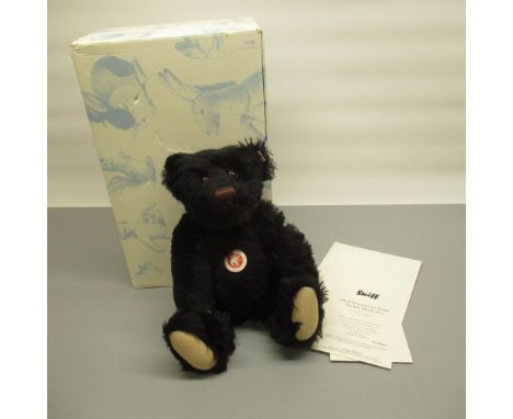 Steiff British Collectors' Teddy Bear 2011, in black mohair, H36cm, limited edition no. 442/2000, boxed with certificate 