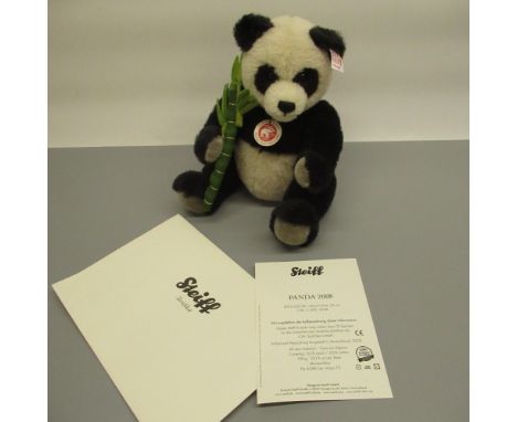 Steiff Panda 2008, H26cm, limited edition 1083/2008, boxed with certificate 