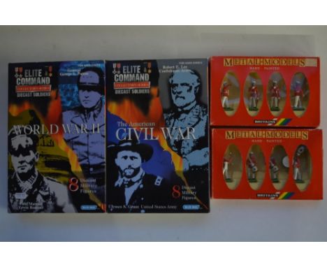 Four boxed die-cast soldier figure sets, 2 by Bluebox (1/32) as part of their Elite Command Collectors Series, World War 2 an