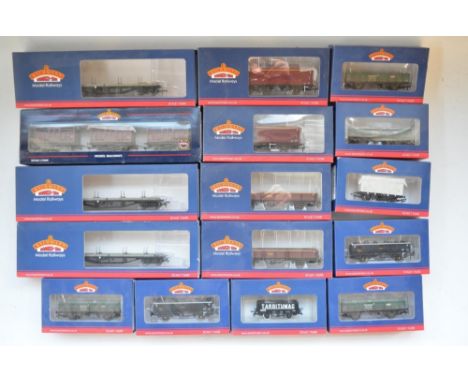 Sixteen boxed Bachmann branch line OO gauge railway wagons 