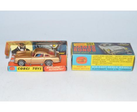 Vintage boxed Corgi Toys James Bond Aston Martin DB5 from the film Goldfinger (item 261) with original paperwork and spare fi