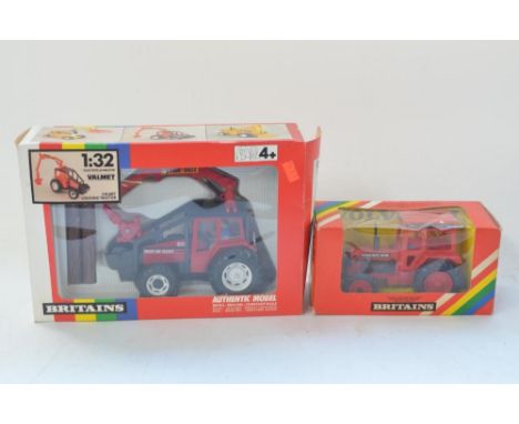 Boxed Britain's Volvo BM Valmet Logging Tractor with instructions and accessories (9516 rare), and a Volvo BM Tractor (9521) 