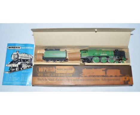 Boxed Wrenn Railways OO gauge 4-6-2 locomotive and tender, possibly renamed and numbered Lyme Regis 21C109, with instruction 