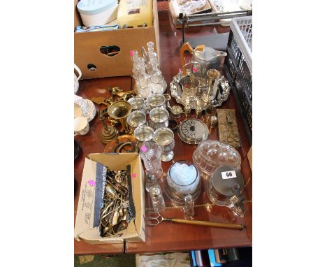 Collection of assorted Silver plated tableware and glassware inc. Cruet ware, Goblets, Flatware etc 