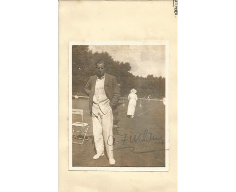 Anthony Wilding signed 6x4 vintage sepia black and white photo. Anthony Frederick Wilding (31 October 1883 - 9 May 1915), als