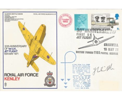 Sir Frank Whittle signed Royal Air Force Kenley 30th Anniversary of 1st UK Jet Flight 15th May 1971 PM 30th Anniversary First