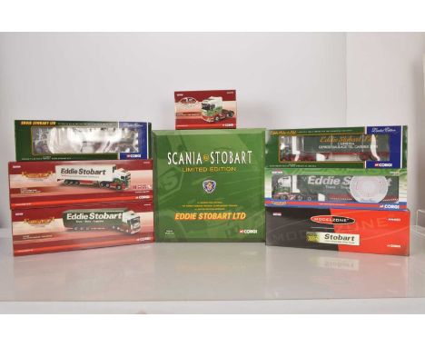 Corgi 1:50 Scale Eddie Stobart Articulated Trucks (8), all boxed, CC99155 limited edition set, includes three Scania tractor 