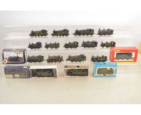 Modified Hornby Bachmann Airfix and kit-built tank Locomotives 00 gauge in GWR green liveries (19), Detailed and modified Loc