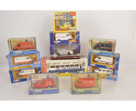 Modern Diecast Private Emergency and Commercial Vehicles (55), all boxed, Corgi 1980s, some models loose in boxes, Ford Trans