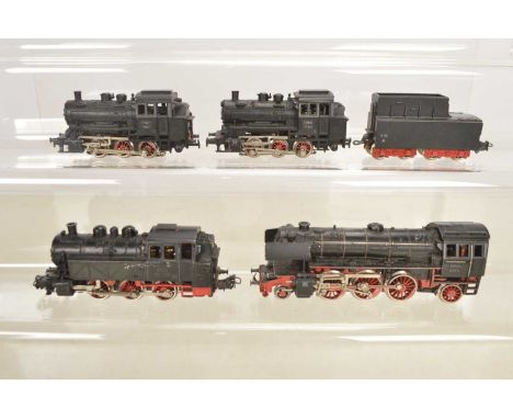 Marklin H0 gauge Steam Locomotives (4), comprising Marklin 2-6-2 Locomotive and tender black/red 23014 missing pickups, Markl