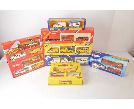 Corgi 1980s Gift Sets (8), all boxed, C13 RAC Escort van and caravan (loose in box), three model sets, Toymaster Transport se