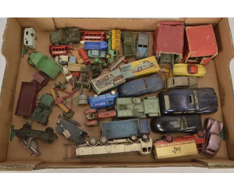 Postwar Playworn Diecast and Other Private and Commercial Vehicles (30+), diecast, plastic and tin, includes Dinky, Corgi, Lo