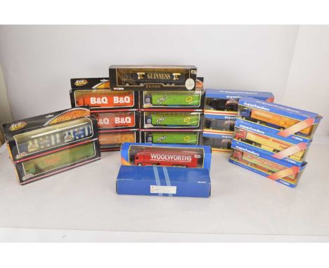 Corgi Modern Articulated Trucks Food and Shop Branded (17),  all boxed, Corgi Wheelz, TY86616 ERF Argos, TY86733 Volvo B&Q (2