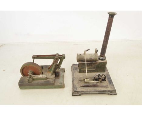 An early Bing single-cylinder Steam Engine and home-made Electric 'Beam Motor', the Bing engine with reversible cylinder and 