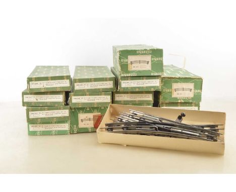 Early Rivarossi 0 Gauge 3-rail (tinplate) Track (15 boxes), comprising 12 boxed pairs of hand-operated points (turnouts), wit