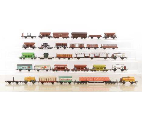 Continental HO Gauge Freight Stock (29),  all unboxed, Fleischmann, includes articulated car transporter of metal constructio
