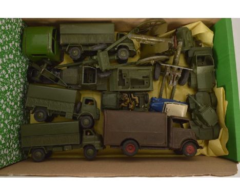 Postwar Playworn Diecast Vehicles and Triang Minic (16), mainly military models by Dinky and Britains, together with two Tria