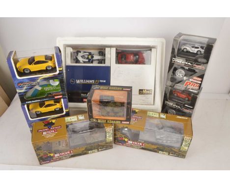 Radio Control Cars and Tanks by Kyosho and Ripmax (9) Kyosho, Mini-Z Racer Williams F1 FW23 No 5 and Porsche 911 GT3, Palm Ru