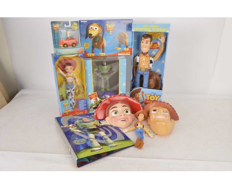 Disney Pixar Toy Story Toys, including Thinkway Pull-String Talking Woody, Mattel Jessie Doll, Slinky Dog Pull Toy, Think Way