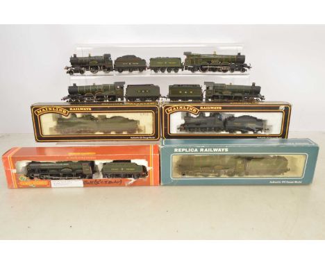 Modified Hornby Bachmann Mainline and kit-built GW origin locos 00 gauge in GW green liveries (8), Detailed and modified Loco