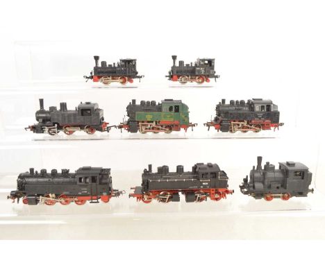 Fleischmann  Rivarossi and other HO gauge Steam tank locomotives (8), comprising Fleischmann 0-6-0 DB black/red 8005, similar