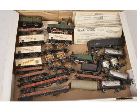 Marklin Hornby 00/H0 gauge Locomotives and freight wagons with track (31), comprising Marklin six-wheel Electric Locomotive g