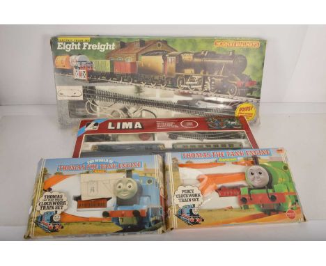 Hornby Lima Electric and Clockwork 00 gauge sets including Thomas items in original boxes (4), comprising Hornby R540 Eight F