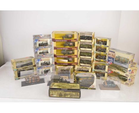 Modern Diecast WWII and Later Military Vehicles (35), all boxed/cased 1:43 scale or similar, Corgi CC60301 Bedford QLT troop 