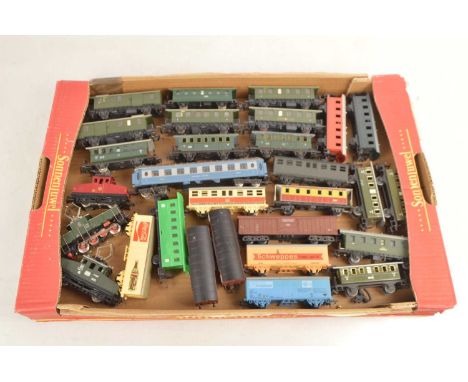 Lima Marklin Fleischmann and other HO gauge Electric Locomotives coaches and wagons (29), comprising Electric shunting Locomo