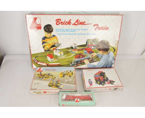 Lima Brick Line HO Gauge Train Set including Lego style wagons and  buildings and standard Electric Locomotives and Track, LK