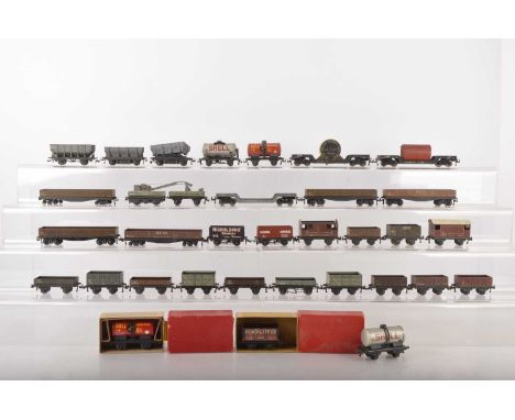 Trix 00 Gauge metal Goods Wagons (34), including Hinchliffes open wagon and red Shell Tank wagon, both in original boxes, unb
