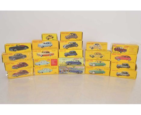 Atlas Editions Dinky French Cars (22),  all boxed, Peugeot, 553, 404 (2 in differing liveries), 24K 402, 24B Berline 403, 24F