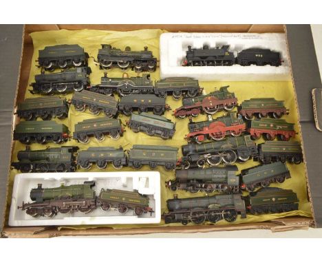 Modified Hornby Bachmann Mainline and kit-built GW origin locos 00 gauge in GW green liveries (17), Detailed and modified Loc