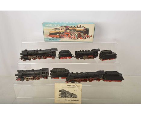 Marklin HO gauge Steam  Tender Locomotives in DB black/red  (5), comprising in original box Marklin 3003 2-6-0 24058 (2 one u