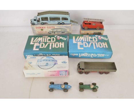 Postwar Dinky and Modern Corgi Diecast Vehicles (6), postwar boxed Dinky toys, 582 Pullmore car transporter, 555 Fire Engine,