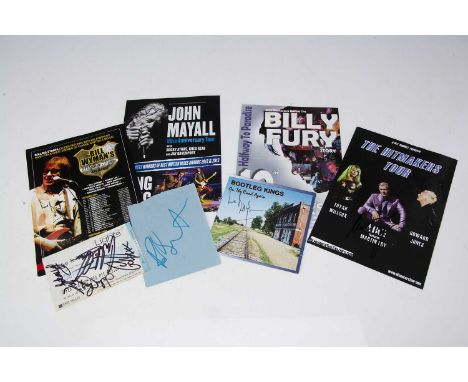 Rock and Pop / Signatures, six more recent items with signatures comprising John Mayall (80th Anniversary Tour flyer), Bill W