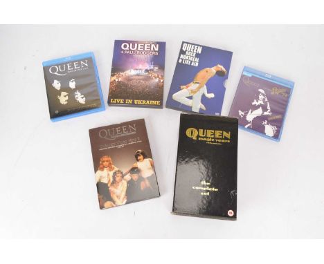 Queen DVDs / Blue Rays / Videos, collection of fourteen DVDs, four Blue Rays and a three Video Box Set with titles including 