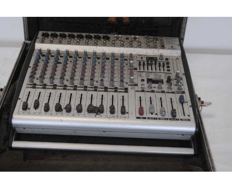 Mixing Desk / Speakers, Europower PHH 3000 Mixing Desk in battered metal case with internal disintegrating foam, pair of WEM 