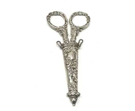 Antique silver chatelaine scissors 