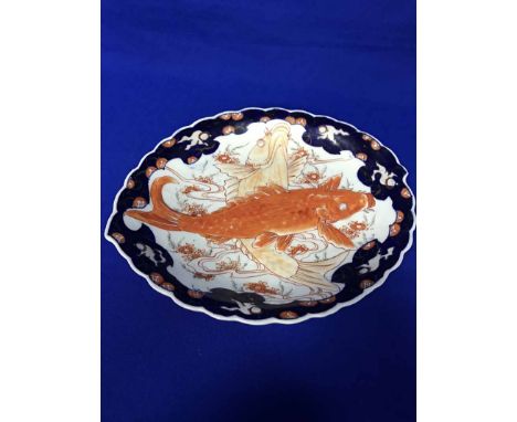 SET OF FOUR CHINESE EMBROIDERED PANELSalong with dish with fish design, and head netsuke