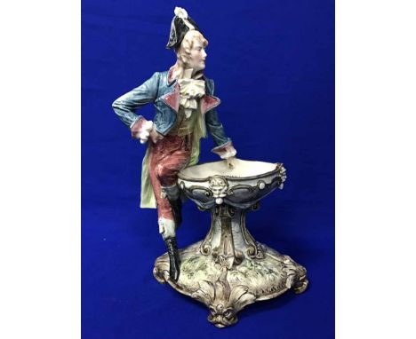 PAIR OF CONTINENTAL CERAMIC FIGURAL COMPORTS