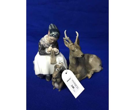 LOT OF ROYAL COPENHAGEN CERAMIC FIGURES (7)