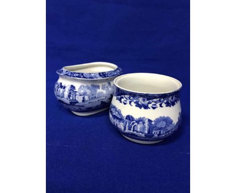 LOT OF BLUE AND WHITE SPODE WARE CERAMICS