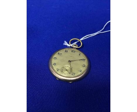 GENTLEMAN'S ROLLED GOLD OPEN FACE ART DECO POCKET WATCHcirca 1930s, keyless wind fifteen jewels movement, the gilt dial with 