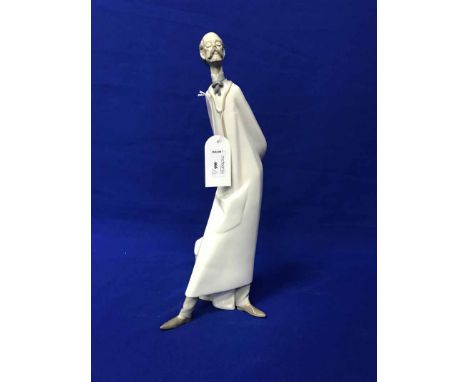 TWO LARGE LLADRO FIGURESone doctor figure and one figure of a lady carrying a parasol (2)