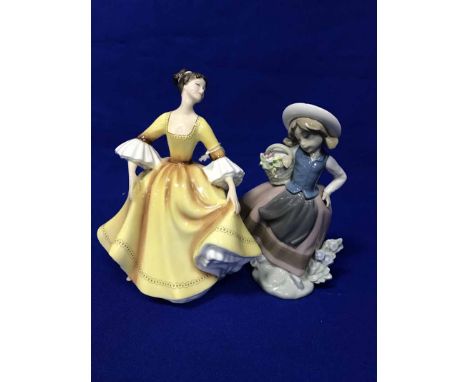 ROYAL DOULTON FIGURE OF 'STEPHANIE'together with four other ceramic figures