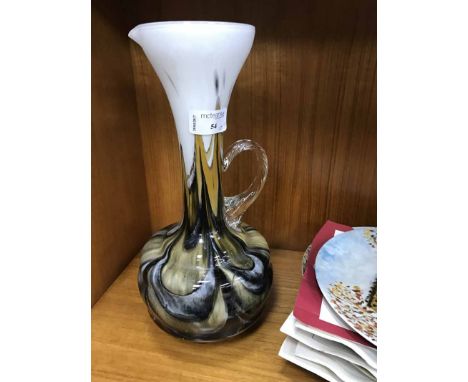 CAITHNESS GLASS VASE WITH BOXalong with a coloured glass ewer and six Limoges collector's plates 