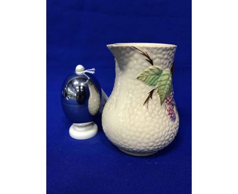 LOT OF CERAMICS AND GLASSincluding a set of crystal napkin rings, Belleek fern pot, Royal Doulton character jug, Noritake pla
