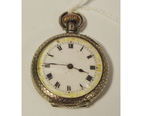 An early 20th century Continental silver fob watch, import marks